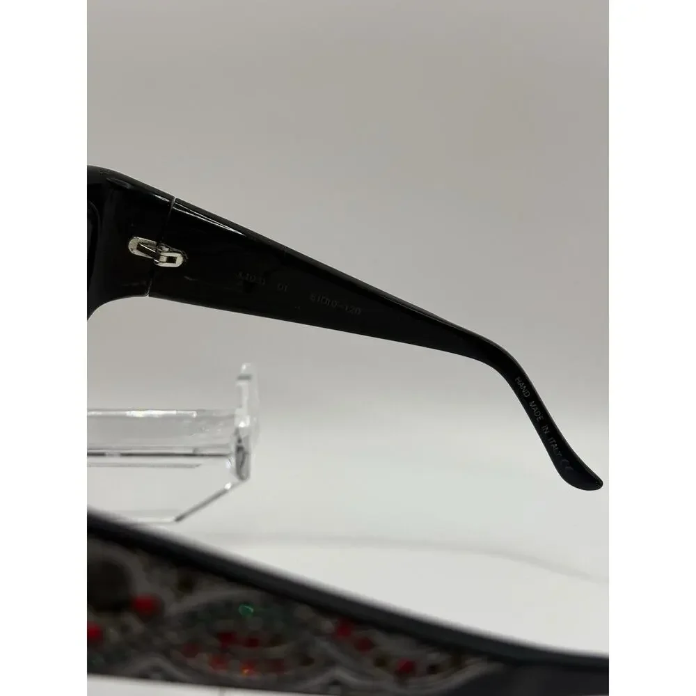 Judith Leiber Sunglasses Black Rhinestone Italy 61-10
